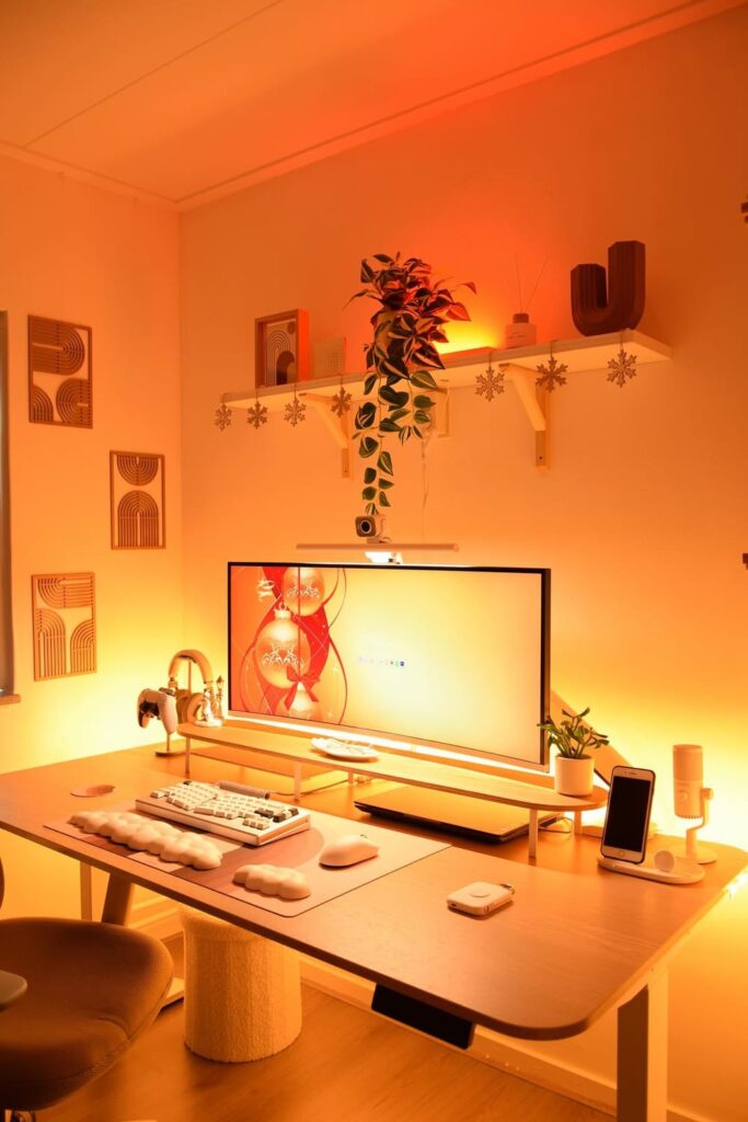 setup minimaliste bureau cozy