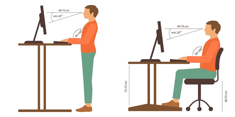 position assise debout travail
