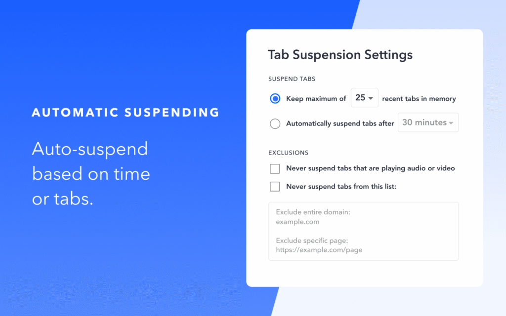 Extension chrome TabSuspender